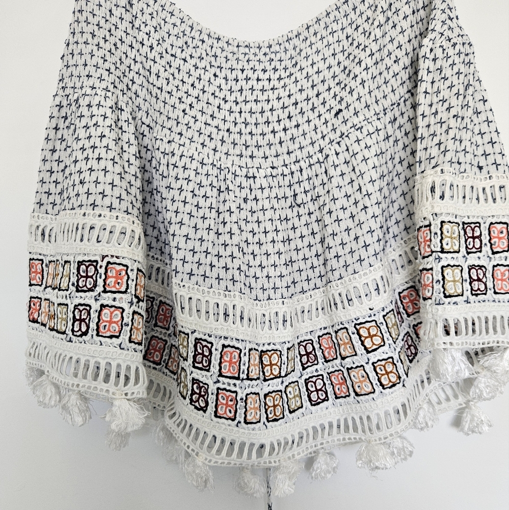 Hemant & Nandita Handmade In India Bohemian Embroidered Print Mini Skirt - Picture 8 of 10